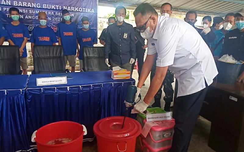 BNNP Sumsel Musnahkan Sabu Senilai Rp5,6 Miliar