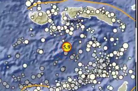 Gempa M 5,9 Terjadi di Buru Selatan dan Ambon, Berpusat di Laut 
