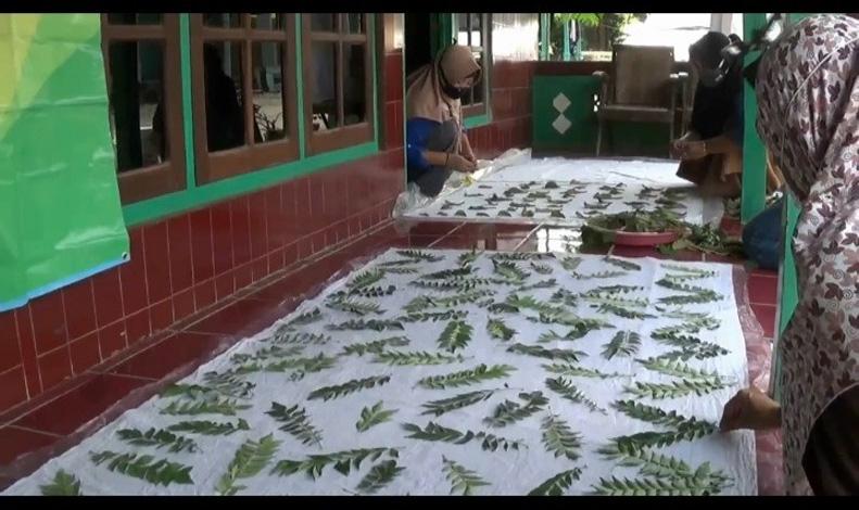 Keren, Emak-Emak Mantan Buruh Migran di Kendal Ini Membatik Pakai Limbah Daun