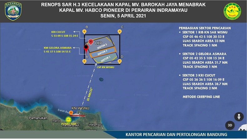 2 Kapal Bertabrakan, 15 ABK Hilang, Hari Ini Tim SAR Perluas Pencarian di 3 Sektor 