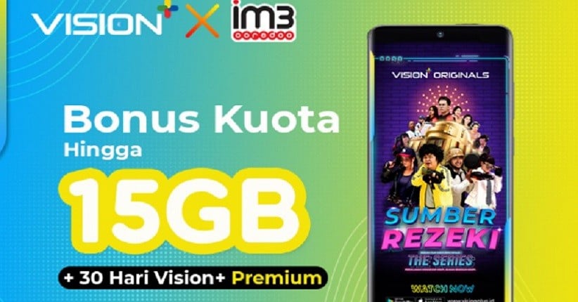 Nonton Vision+, Dapat Bonus Kuota 15GB dan Gratis Vision+ Premium untuk