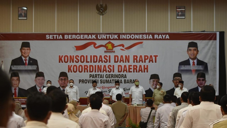 Rakorda, Ketua DPD Gerindra Sumbar Minta Kader Kerja Keras Menangkan Prabowo di Pilpres 2024