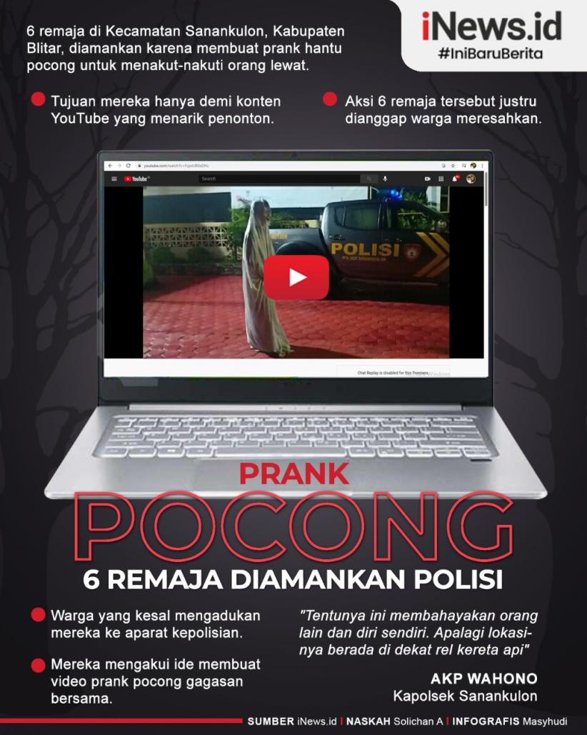 Infografis 6 Remaja Diamankan Polisi karena Bikin Prank Pocong