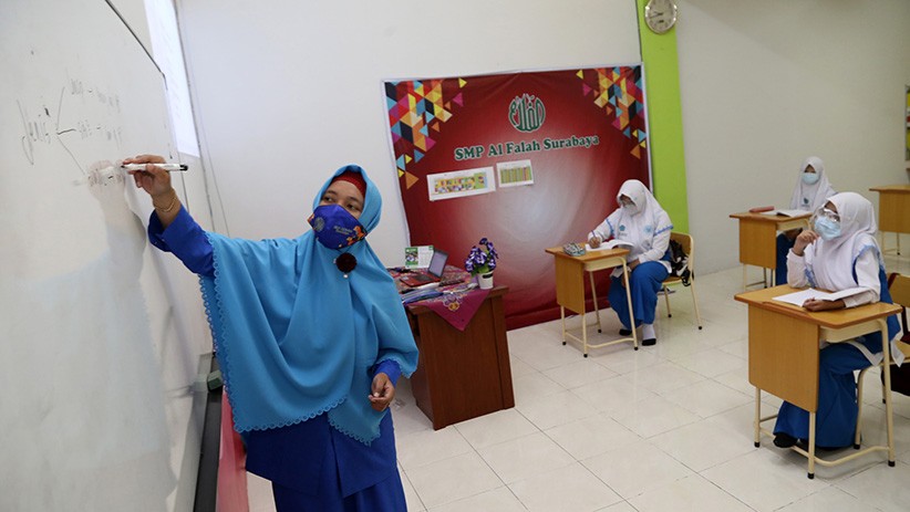 SMP Al Falah Surabaya Gelar Simulasi Pembelajaran Tatap Muka