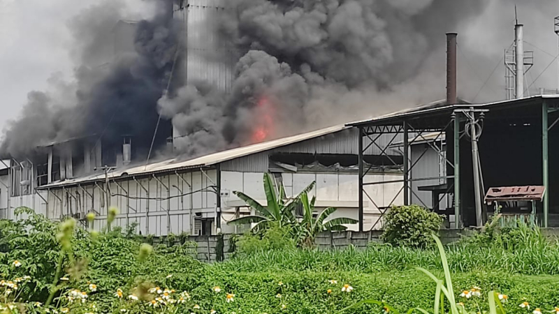 title Pabrik Tepung di Mojokerto Terbakar Hebat, Polisi Masih Selidiki Penyebabnya  Pabrik Tepung di Mojokerto Terbakar Hebat, Polisi Masih Selidiki Penyebabnya