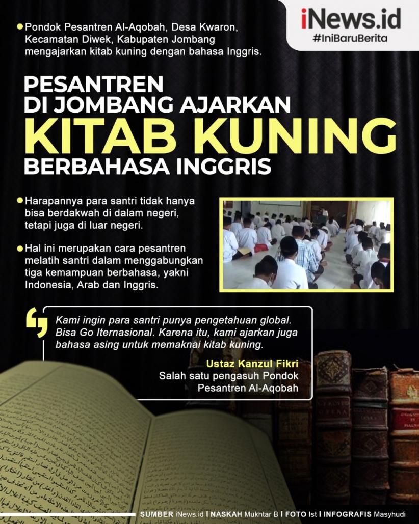 Infografis Pesantren di Jombang Ajarkan Kitab Kuning Bahasa Inggris