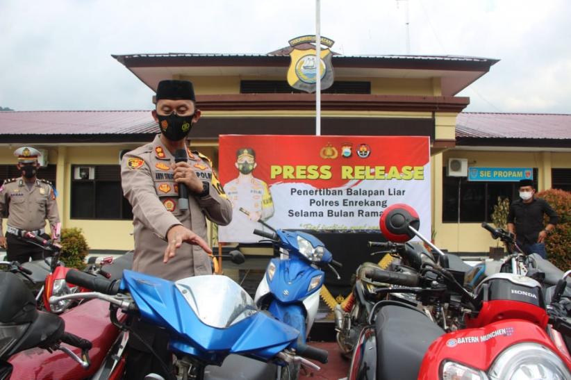 Razia Balap Liar di Enrekang, Kapolres Andi Sinjaya: Kita Amankan 18 Motor