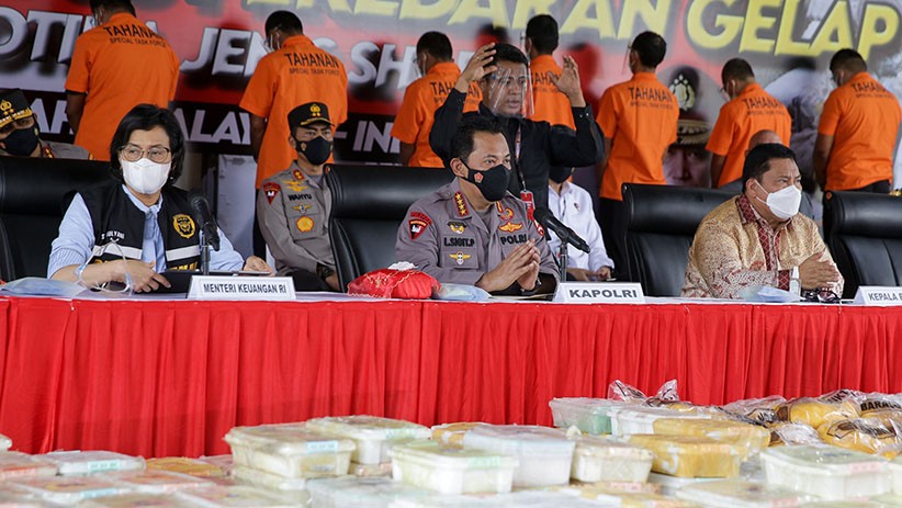 Menkeu, Kapolri dan Kepala BNN Pamer 2,5 Ton Sabu Sitaan Senilai Rp1,5 Triliun - Bagian 1