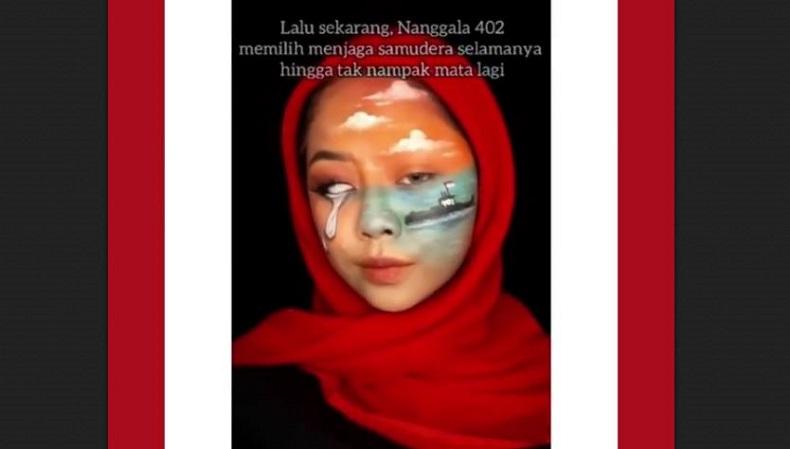 Viral, Perempuan Ini Lukis Wajah Tragedi di Indonesia hingga Tenggelamnya KRI Nanggala