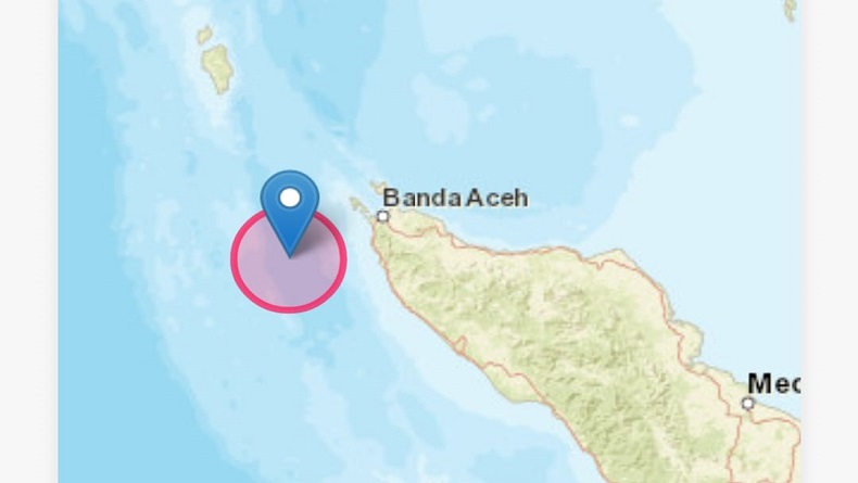 Gempa Bumi Magnitudo 5,3 Guncang Aceh Jelang Tengah Malam, Berpusat di Laut