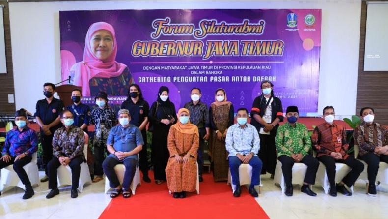 Silaturahmi dengan Perantau Jatim di Kepri, Khofifah Imbau Warga Tak Mudik Lebaran