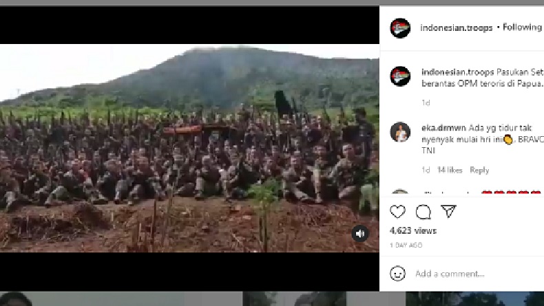 Beredar Video Pasukan Setan Tiba di Papua, Nyanyikan Yel-Yel Tantang KKB