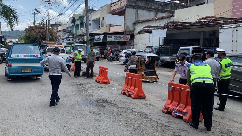 Jelang Idul Fitri, Satlantas Polres Kotamobagu-Dishub Tertibkan Arus Lalu Lintas di Pusat Kota