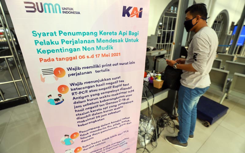 Hari Ketiga Peniadaan Mudik Lebaran, Stasiun Pasar Senen Sepi Penumpang - Bagian 5