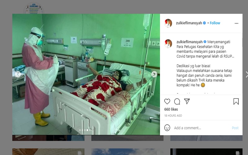 Pakai APD Lengkap, Gubernur NTB Kunjungi Nakes dan Pasien Covid-19