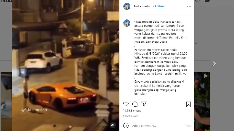 Video Viral, Pemilik Lamborghini Ribut dengan Warga Gegara Geber-Geber Knalpot Bising