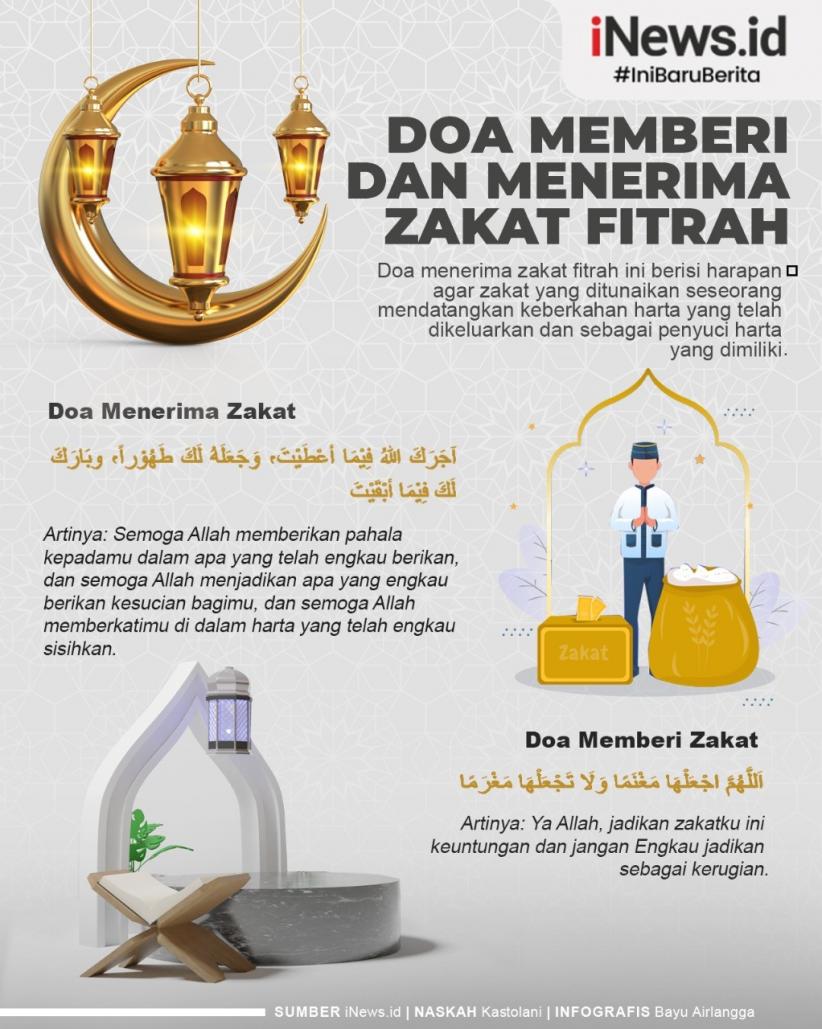 Infografis Doa Menerima dan Memberi Zakat Fitrah