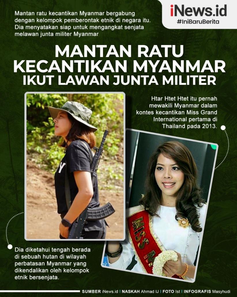 Infografis Ratu Kecantikan Myanmar Ikut Lawan Junta Militer