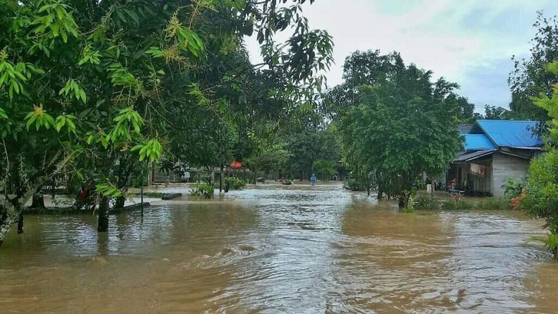 Banjir Terjang Desa Sinar Bulan Tanah Bumbu saat Lebaran, Puluhan Warga Mengungsi