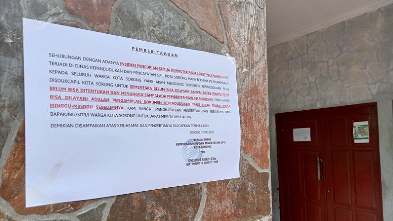 Komputer Dukcapil Digondol Maling, Pelayanan KTP Dihentikan Sementara