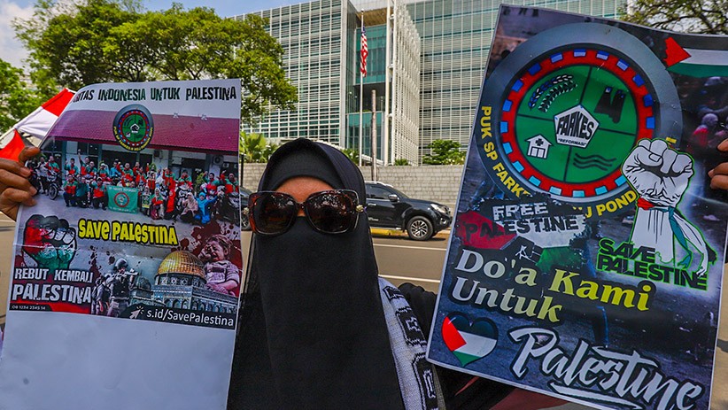 Aksi Solidaritas untuk Palestina, Buruh Datangi Kedutaan Besar AS - Bagian 2