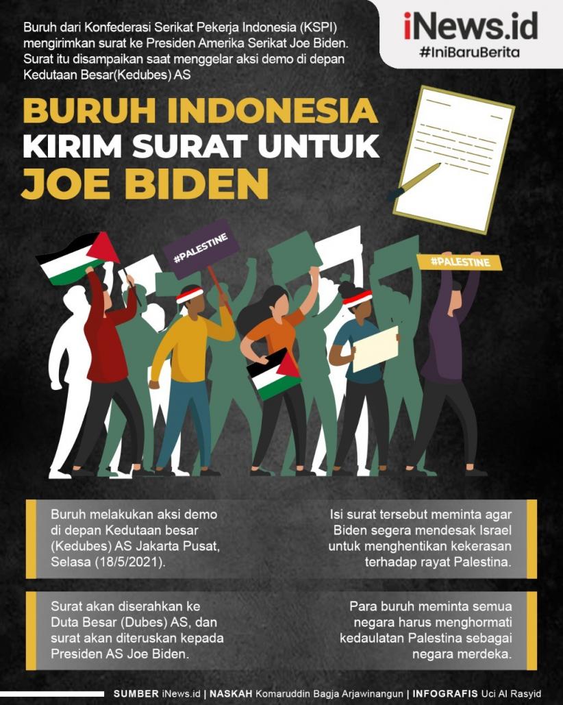 Infografis Buruh Indonesia Kirim Surat untuk Joe Biden