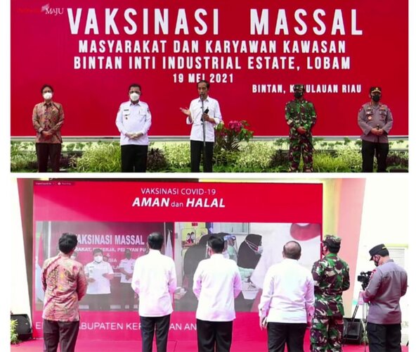 Jokowi Tinjau Pelaksanan Vaksinasi Massal di Kabupaten Kepulauan Anambas Secara Virtual