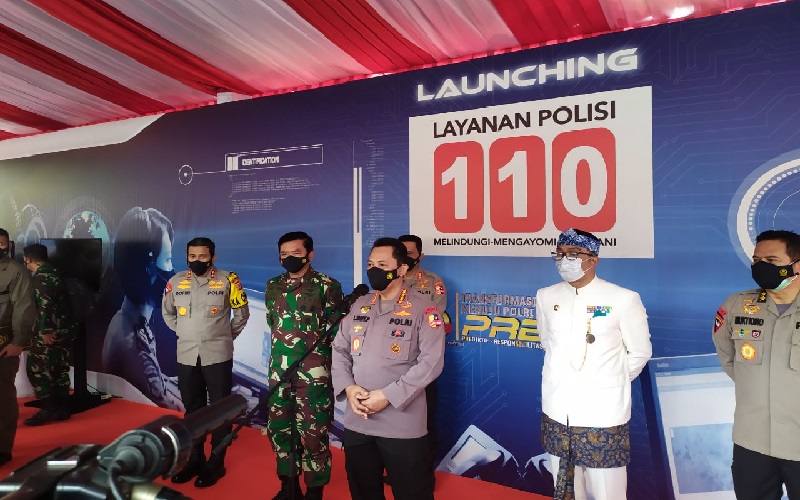 Wujudkan Progam Presisi Berkeadilan, Kapolri Luncurkan Hotline 110 di Polda Jabar 