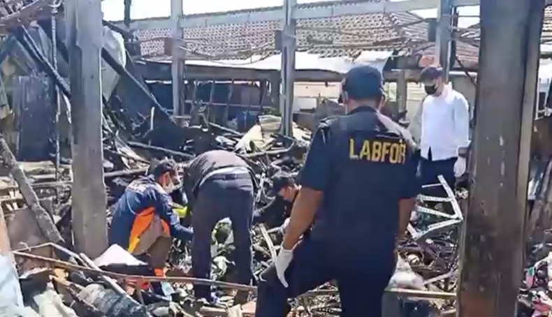 Tim Labfor Polda Bali Selidiki Kebakaran Pasar Lelateng, Amankan 3 Barang Bukti