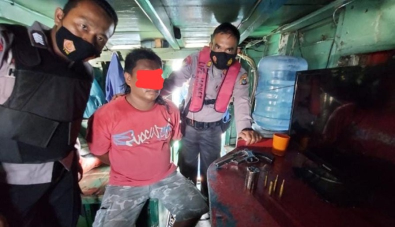 Bawa senjata rakitan, Seorang ABK Diamankan Satpolair Polres Bangka Barat 