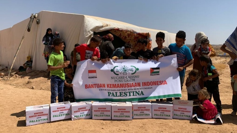 Bantuan NU Care Lazisnu Diterima Pengungsi Palestina, Fotonya Membuat Hati Menangis 