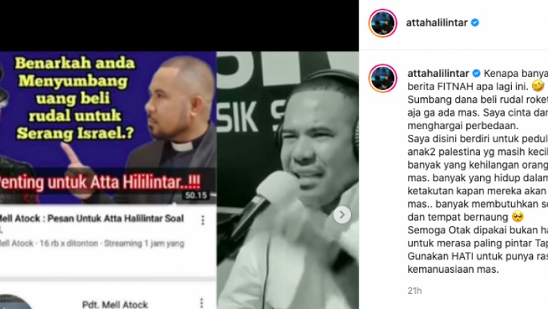 Galang Dana untuk Palestina, Atta Halilintar Difitnah akan Beli Rudal