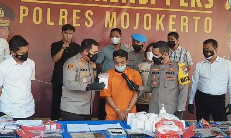 Polres Mojokerto Gagalkan Penyelundupan Sabu 0,5 Kg asal Aceh 