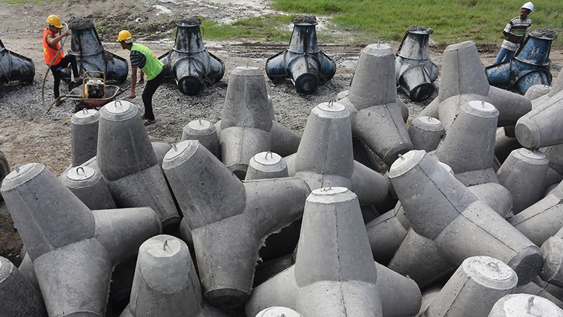 Begini Cara Membuat Batu Pemecah Ombak Jenis Tetrapod - Bagian 3