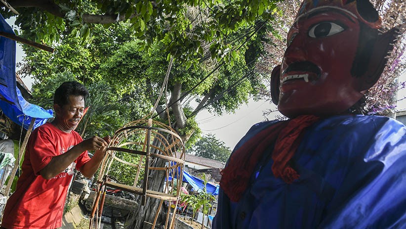 Kerajinan Ondel-Ondel untuk Hiasan, Dijual Rp2,5 Juta per Pasang - Bagian 2