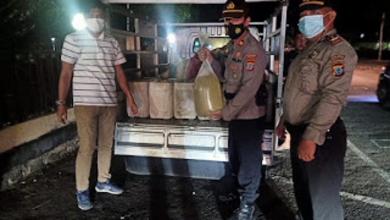 Polres Minsel Amankan Ratusan Liter Miras Cap Tikus