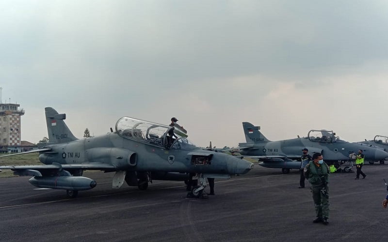 Mendarat di Palembang, 9 Pesawat Tempur  Akan Lakukan Pengeboman di Tanjung Pandan