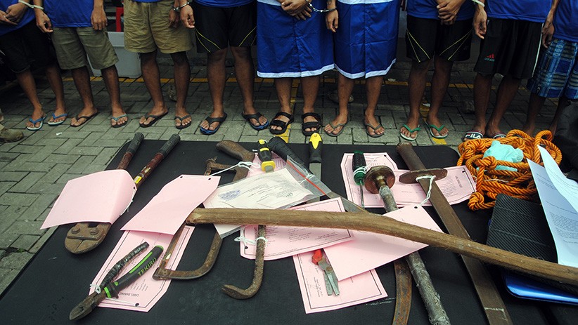 Ini Senjata Tajam Milik 17 Preman yang Digunakan untuk Kekerasan di Kota Bogor - Bagian 2
