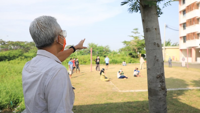 Kunjungi Rusunawa Krapyak Kudus, Ganjar Minta Pasien Covid-19 Dimanja Petugas