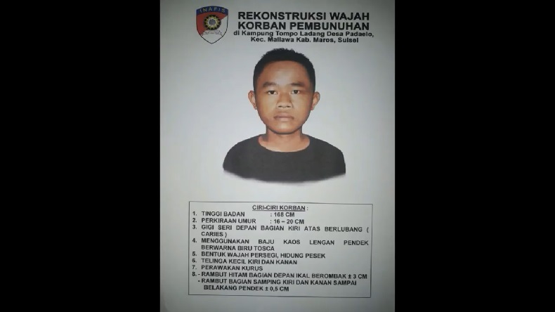 title Rekonstruksi Wajah Mayat Terbakar di Maros, Begini Ciri-Ciri Fisik Korban Rekonstruksi Wajah Mayat Terbakar di Maros, Begini Ciri-Ciri Fisik Korban