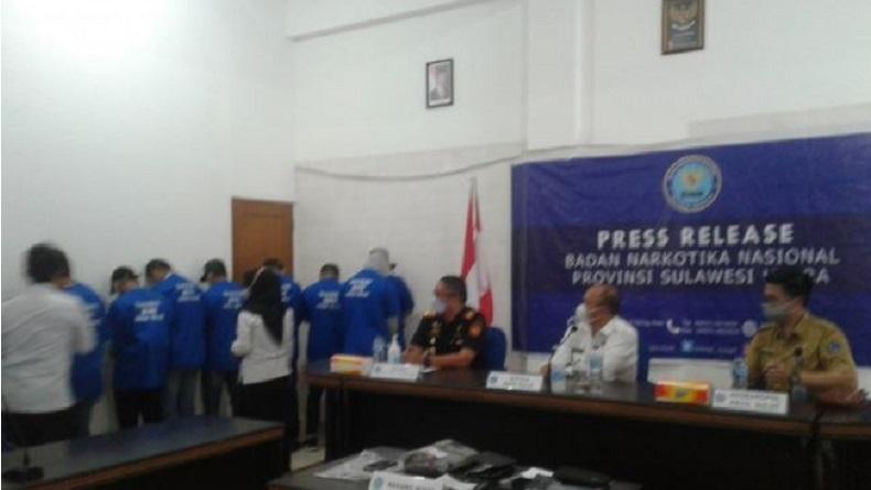 BNNP Sulut dan Bea Cukai Ungkap Peredaran Tembakau Gorila, 9 Orang Ditangkap