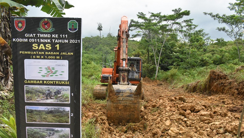 Kodim Nunukan Buka Akses Jalan, Warga Desa Binusan Dalam Tak Lagi Terisolasi
