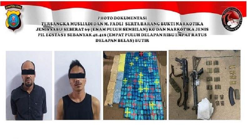 Bandar Narkoba Jaringan Internasional di Sumut Persenjatai Diri dengan AK47 dan M16