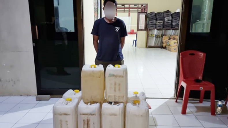 Polres Minut Amankan 250 Liter Miras Cap Tikus di Kalawat