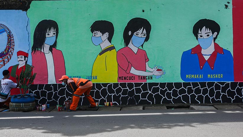 PPSU Buat Mural Sambut HUT ke-494 DKI Jakarta - Bagian 1