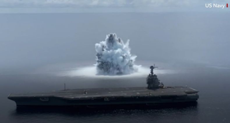 AS Ledakkan 18 Ton Bom Picu Gempa M3,9 Hanya untuk Menguji Kekuatan Kapal Induk