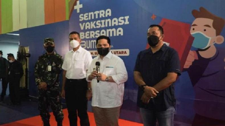 Erick Thohir Resmikan Sentra Vaksinasi ke-7 di Medan, Wagub Sumut: Terima Kasih BUMN