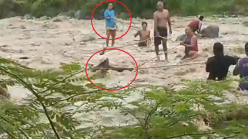 2 Warga Majalengka Terjebak Arus Deras Sungai Cideres, Evakuasi Dramatis