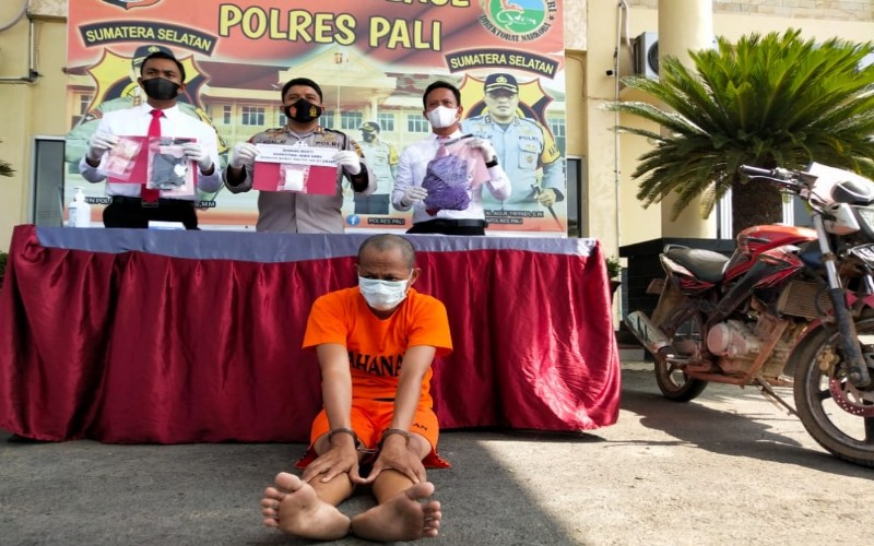 Polres PALI Tangkap Kurir Narkoba Lintas Kabupaten