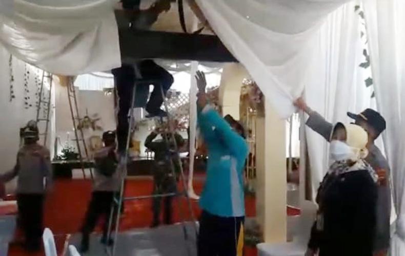 Langgar PPKM Darurat, Pesta Pernikahan di Cilacap Dibubarkan dan Tenda Dibongkar